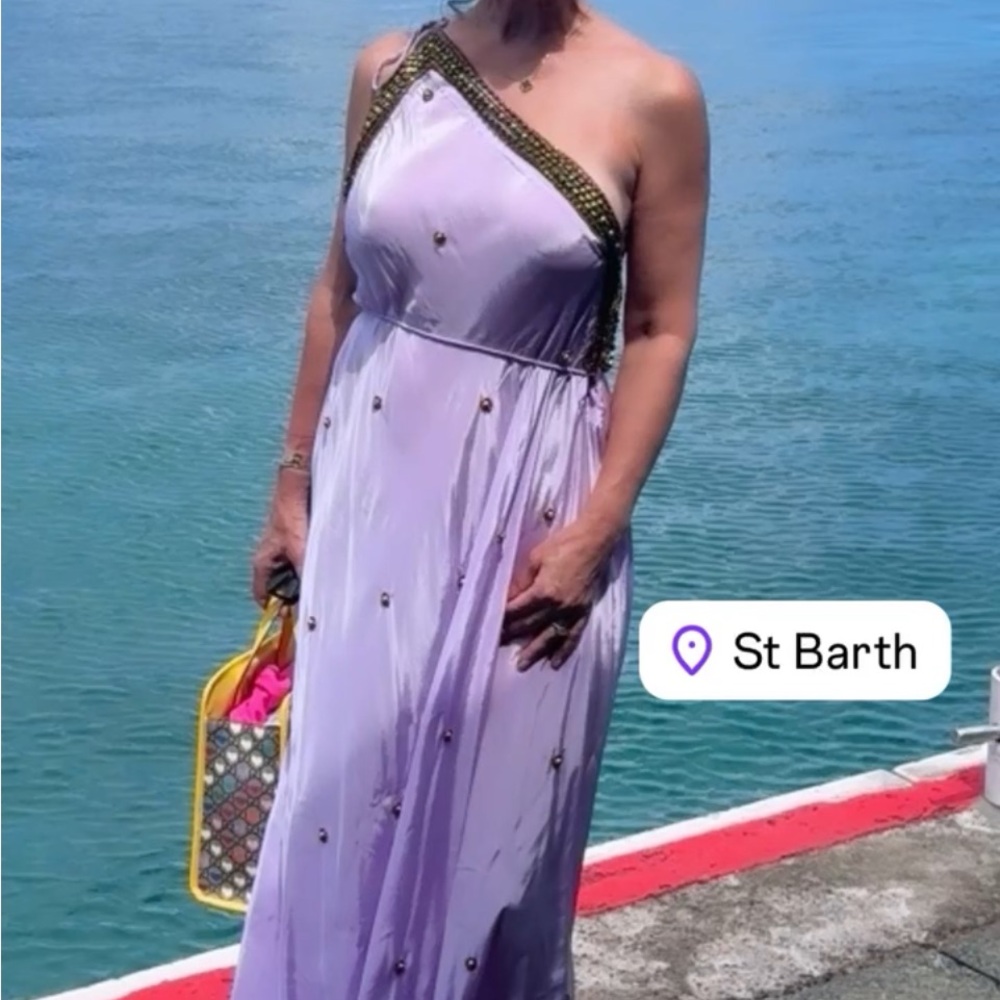 Elegant One-Shoulder Purple Maxi Dress